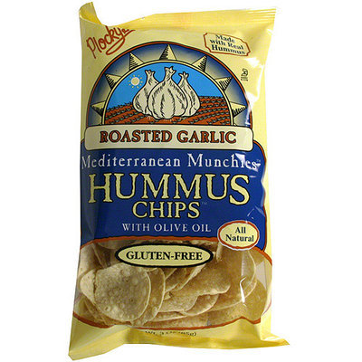 Plocky's Mediterranean Munchies Hummus Roasted Garlic Chips, 3 oz (Pack of 12)