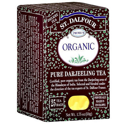 St. Dalfour Organic Pure Darjeeling Tea Bags, 25ct 1.75 oz (Pack of 6)
