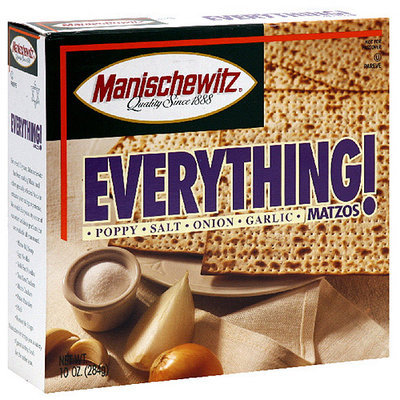 Manischewitz Everything Matzos Poppy, Salt, Onion, & Garlic Crackers, 10 oz (Pack of 12)