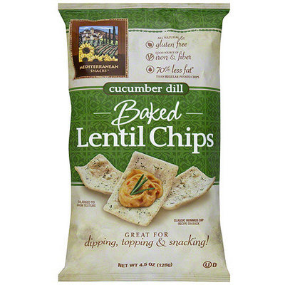Mediterranean Snacks Baked Cucumber Dill Lentil Chips, 4.5 oz (Pack of 12)