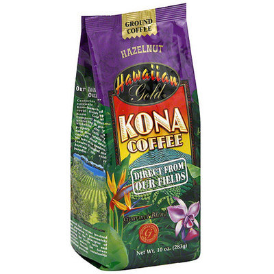 Hawaiian Gold Kona Hazelnut Ground Coffee, 10 oz (Pack of 6)
