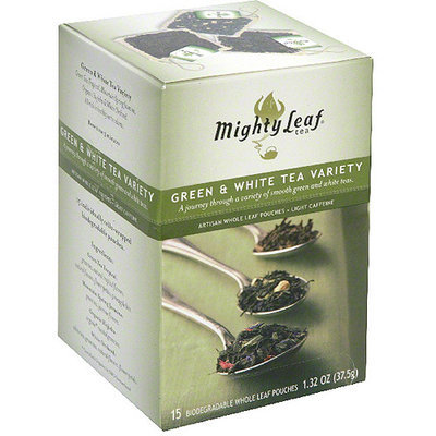 Mighty Leaf Green & White Tea Variety Herbal Tea Bags, 1.32 oz (Pack of 6)