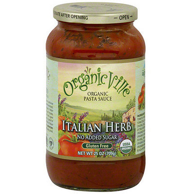 Organicville Italian Herb Organic Pasta Sauce, 25 oz (Pack of 6)