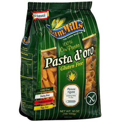 Pasta D Oro Sam Mills Penne Rigate Corn Pasta, 16 oz (Pack of 6)
