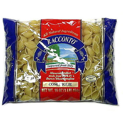 Racconto Conchiglie Pasta, 16 oz (Pack of 20)