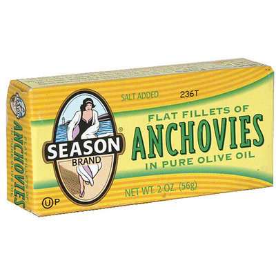 Seasons Season Flat Fillets Of Anchovies In Pure Olive Oil, 2 oz (Pack of 25)