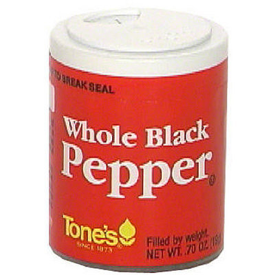 Tone's Tones Whole Black Peppercorns, .70 oz (Pack of 6)