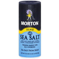 Morton Sea Salt Fine Sea Salt, 17.5 oz (Pack of 12)