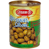 Osem Green Cracked Mediterranean Olives, 19.7 oz (Pack of 12)