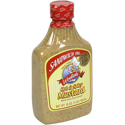Woeber's Sandwich Pal Hot & Spicy Mustard, 16 oz. (Pack of 6)