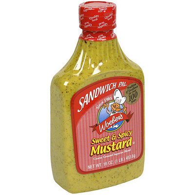 Woeber's Sandwich Pal Sweet & Spicy Mustard, 16 oz (Pack of 6)