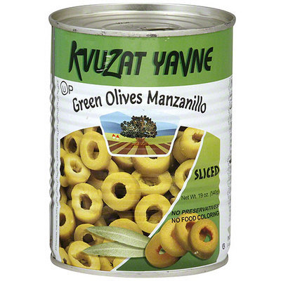 Bellview Kvuzat Yavne Green Manzanillo Sliced Olives, 19 oz (Pack of 12)