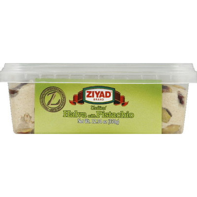 Ziyad Mediterranean Sesame Fudge Traditional Halva With Pistachio, 12.34 oz (Pack of 6)