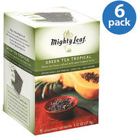 Mighty Leaf Green Tea Tropical Tea Pouches, 1.32 oz, (Pack of 6)