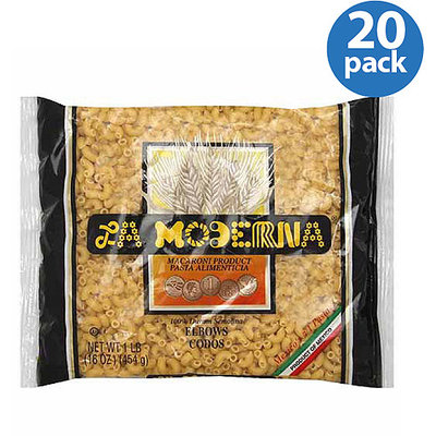 La Moderna Elbows Pasta Macaroni Product, 16 oz, (Pack of 20)