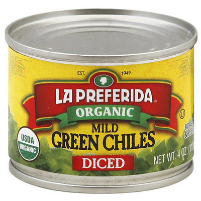La Preferida Organic Mild Diced Green Chiles, 4 oz, (Pack of 12)