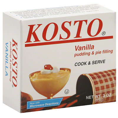 Kosto Vanilla Pudding & Pie Filling, 3 oz, (Pack of 6)