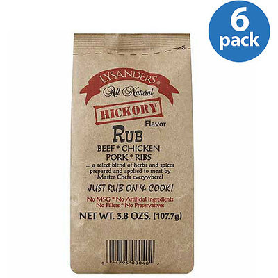 Lysander's Hickory Flavor Meat Rub, 3.8 oz, (Pack of 6)