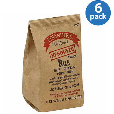 Lysander's Mesquite Flavor Meat Rub, 3.8 oz, (Pack of 6)