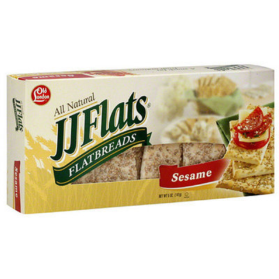 JJ Flats Sesame Flatbreads Crackers, 5 oz, (Pack of 12)