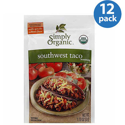 Simply Organic Southwest Taco Seasoning Mix, 1.13 oz, (Pack of 12)