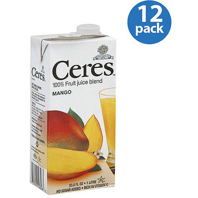 Ceres Mango 100% Fruit Juice Blend, 33.8 fl oz, (Pack of 12)