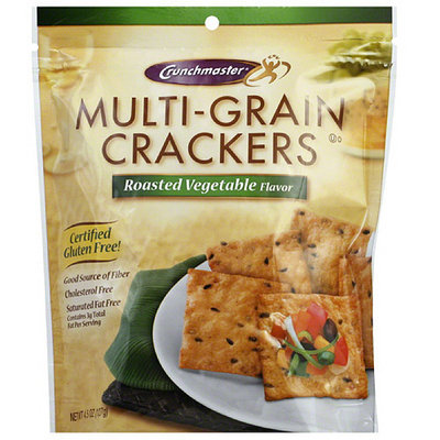 Crunchmaster Multi-Grain Roasted Vegetable Crackers, 4.5 oz, (Pack of 12)