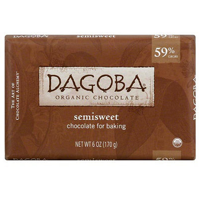 Dagoba Semisweet Baking Chocolate, 6 oz, (Pack of 10)