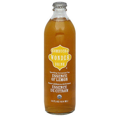 Kombucha Wonder Drink Essence of Lemon Sparkling Fermented Tea, 14 fl oz, (Pack of 12)