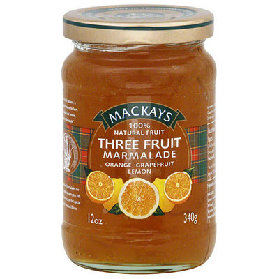 Mackays 3 Fruit Marmalade, 12 oz, (Pack of 6)
