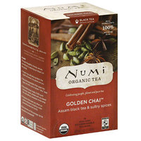 Numi Golden Chai Black Tea Bags, 18 count, (Pack of 6)