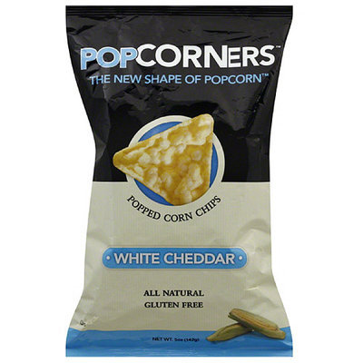 Popcorners White Cheddar Popped Corn Chips, 5 oz (Pack of 12)