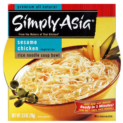 Simply Asia Sesame Chicken Flavor Rice Noodle Soup Bowl, 2.5 oz, (Pack of 6)