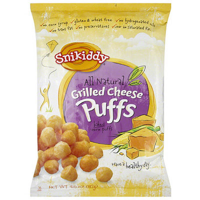 Snikiddy Grilled Cheese Baked Corn Puffs, 4 oz (Pack of 12)