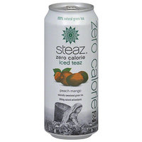 Steaz 100% Natural Peach Mango Green Tea 16 fl oz, 16FO (Pack of 12)