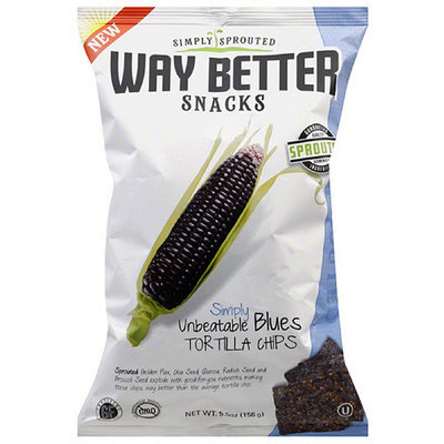 Way Better Snacks Simply Unbeatable Blues Tortilla Chips, 5.5 oz, (Pack of 12)