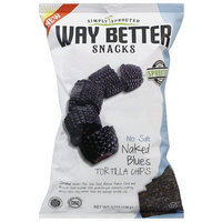 Way Better Snacks No Salt Naked Blues Tortilla Chips, 5.5 oz, (Pack of 12)