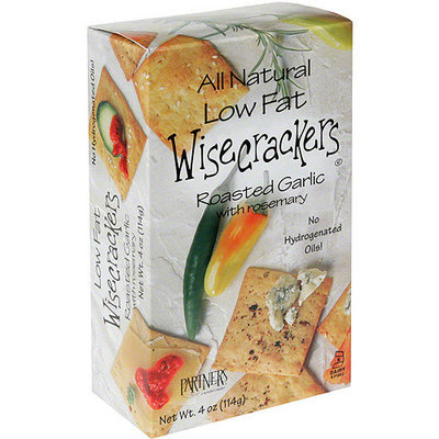 Wisecrackers Roasted Garlic Crackers with Rosemary, 4 oz (Pack of 6)