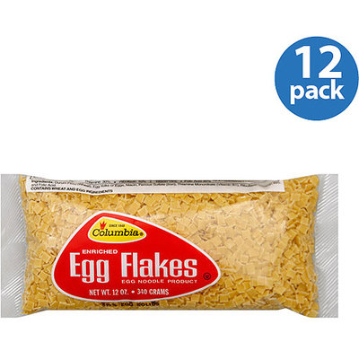 Columbia Enriched Egg Flakes Noodles, 12 oz, (Pack of 12)