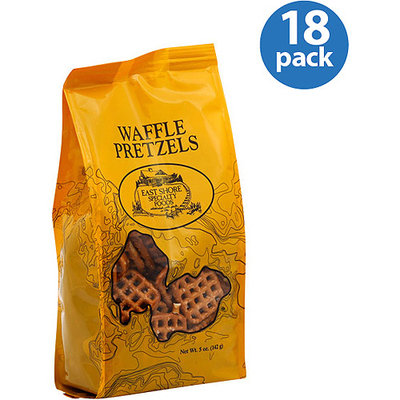 East Shore Specialty Foods Waffle Pretzels, 5 oz, (Pack of 18)