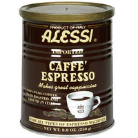 Alessi Caffe' Espresso 100% Pure Ground Coffee, 8.8 oz, (Pack of 6)