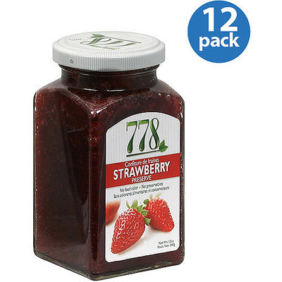 Preserves 778 Strawberry Preserve, 12 oz, (Pack of 12)