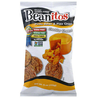 Beanitos Pinto Bean & Flax Cheddar Cheese Chips, 6 oz, (Pack of 6)