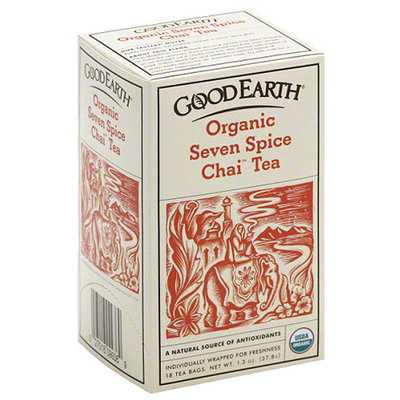 Good Earth Organic Seven Spice Chai Tea, 1.3 oz, (Pack of 12)