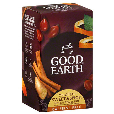 Good Earth Original Sweet & Spicy Caffeine Free Herbal Tea Blend, 1.43 oz, (Pack of 6)