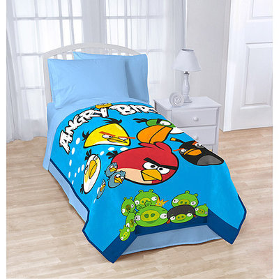 Angry Birds Blanket Twin / Full 62 X 90 Micro Raschel ~ Over Sized Throw ~ Super Soft