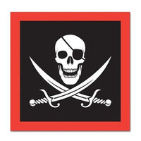 Beistle - 58154 - Pirate Beverage Napkins- Pack of 12