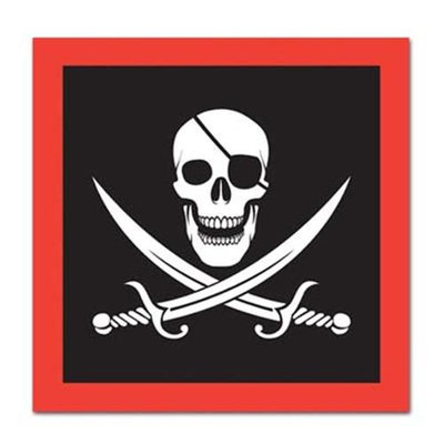 Beistle - 58154 - Pirate Beverage Napkins- Pack of 12