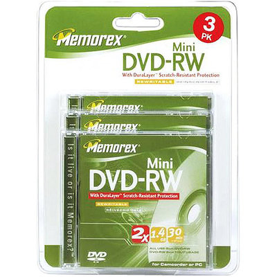 Memorex 2x DVD-RW Media - 1.4GB - 3 Pack