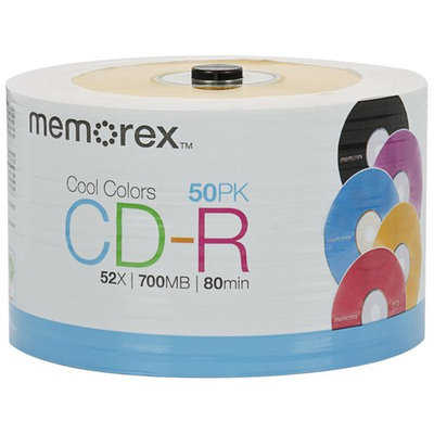Memorex Cd Recordable Media - Cd-r - 52x - 700MB - 50 Pack Spindle - 120mm1.33 Hour Maximum Recording Time (99188)